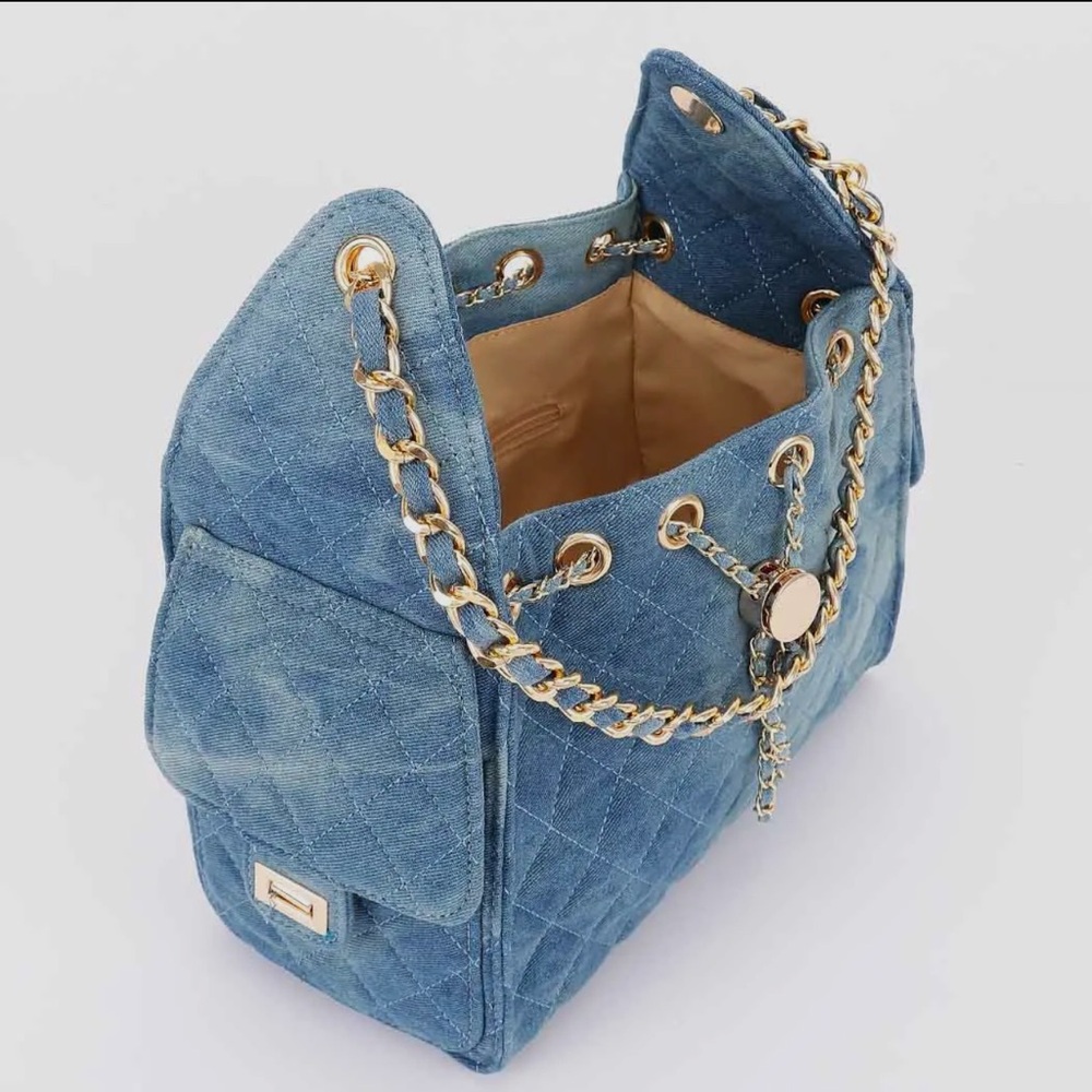 ShopEvelynne Blue Denim Shoulder Bag - Picture 5 of 6